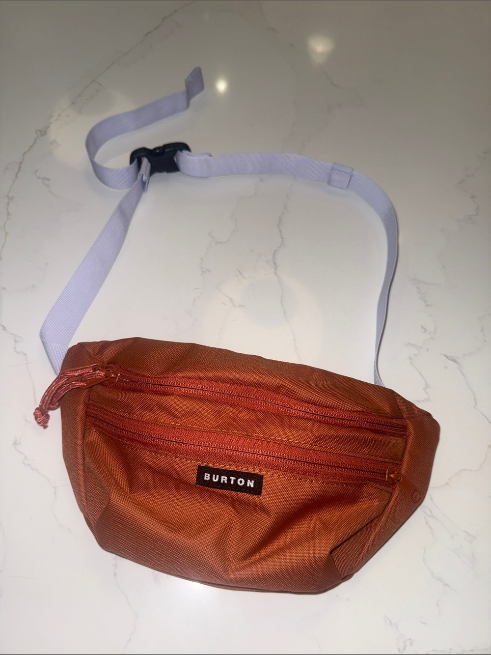 Burton Rust Orange Belt Bag with Light Strap